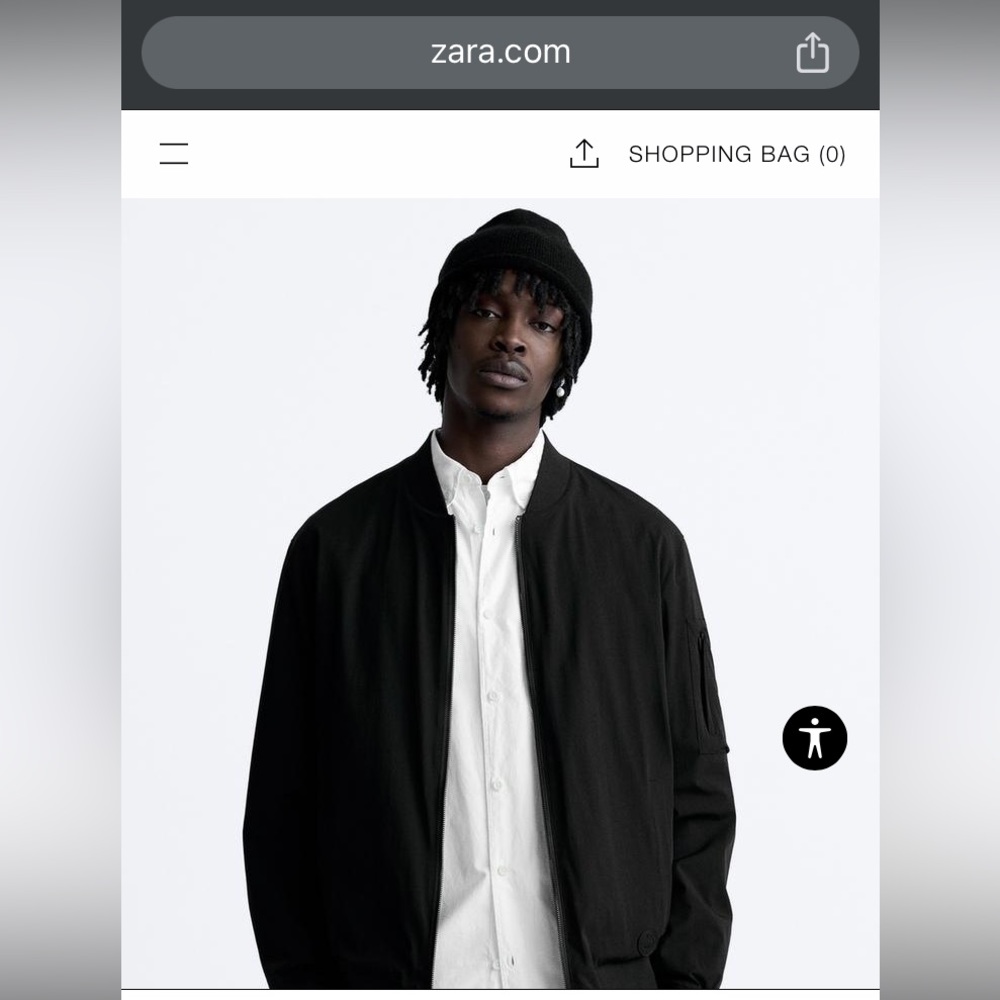 Zara Mens EUC Bomber Jacket